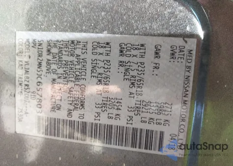 2018 Nissan Pathfinder S из США, поврежденный, VIN 5N1DR2MN5JC657803